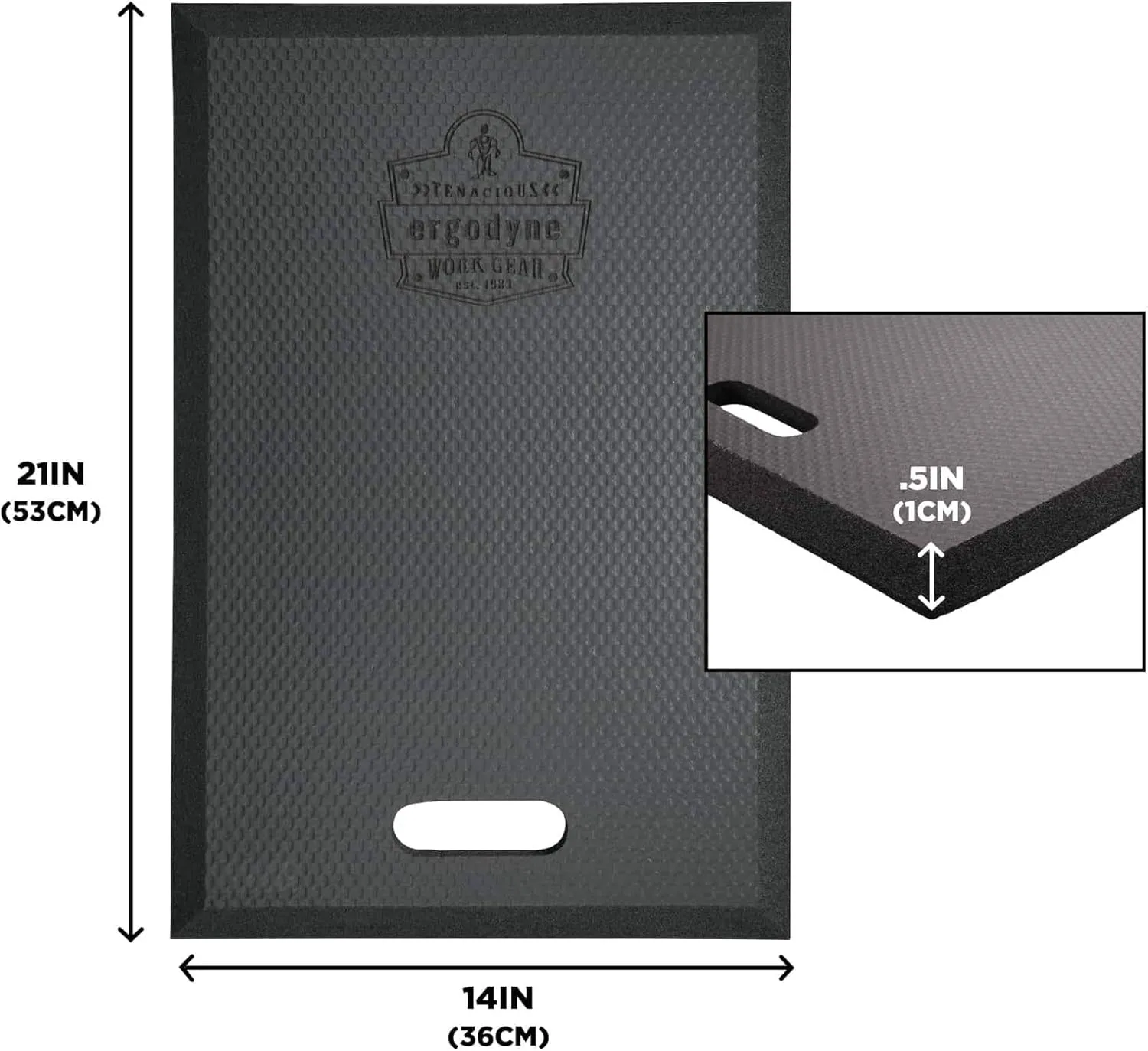 Ergodyne ProFlex Kneeling Pad, Thin Foam NBR Knee Cushion, Portable