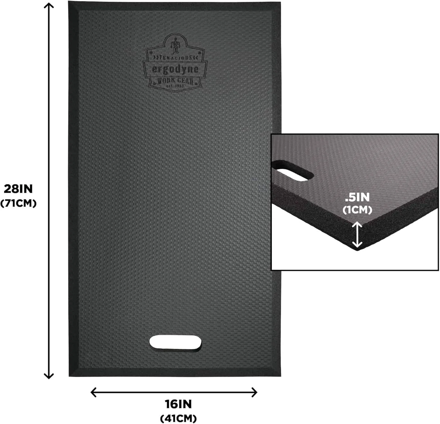 Ergodyne ProFlex Kneeling Pad, Thin Foam NBR Knee Cushion, Portable