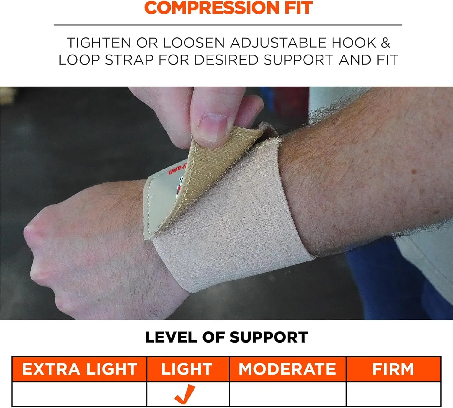 Ergodyne ProFlex 400 Universal Wrist Wrap, Tan Tan 1 Count (Pack of 1)