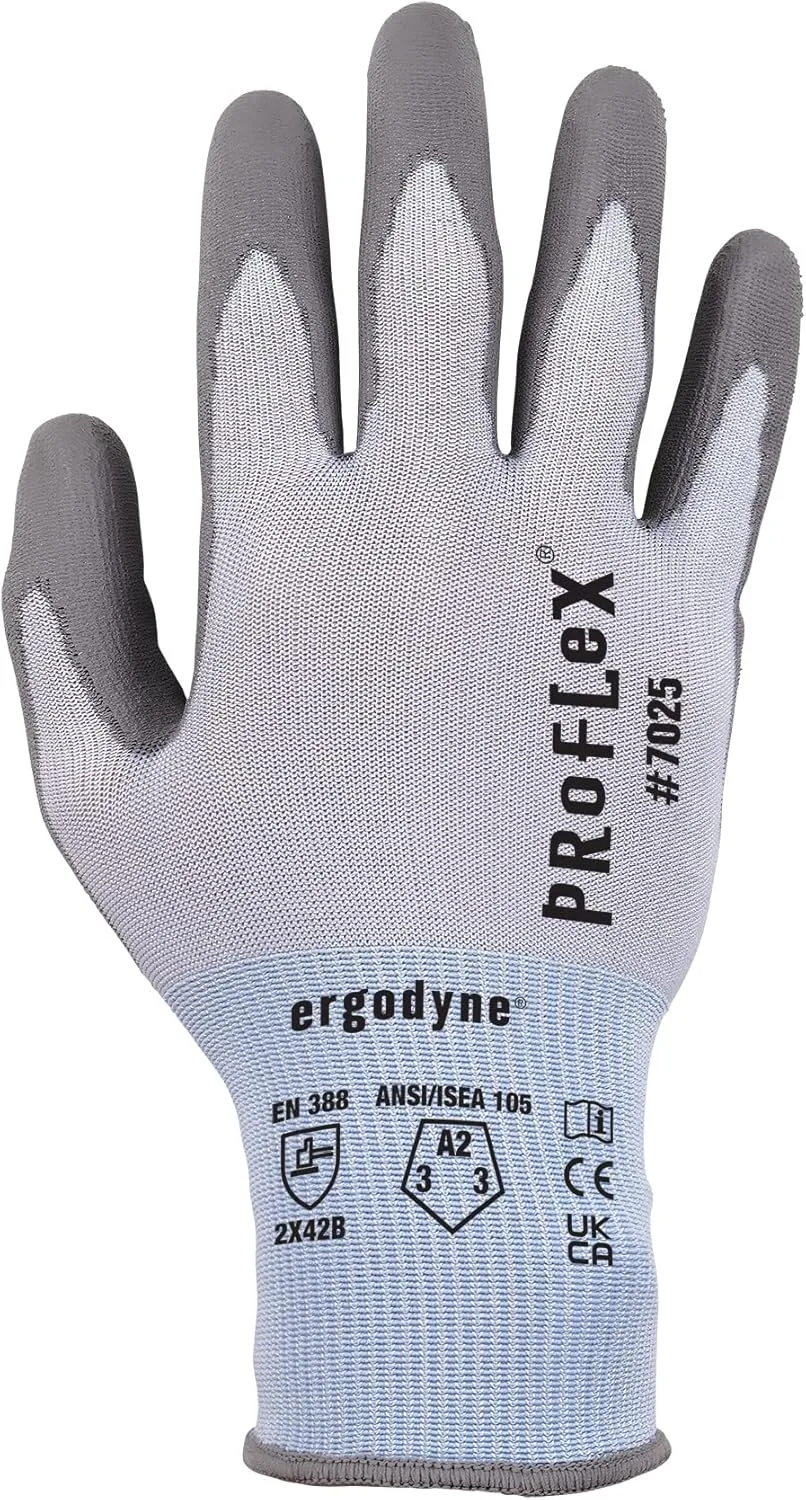Ergodyne ProFlex 7025 Cut Resistant Work Gloves, PU Coated