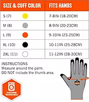 Ergodyne Nitrile Coated Work Gloves, Cut Resistant Level A3, Grip For Wet or Dry Enviroments, ProFlex 7031,Gray
