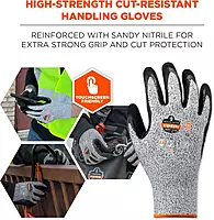 Ergodyne Nitrile Coated Work Gloves, Cut Resistant Level A3, Grip For Wet or Dry Enviroments, ProFlex 7031,Gray