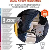 Ergodyne unisex adult Cut Resistant Work Gloves, A3, Surfaces, ANSI A3 Sandy Nitrile Coated Palms for Optimal Grip - of 1 US