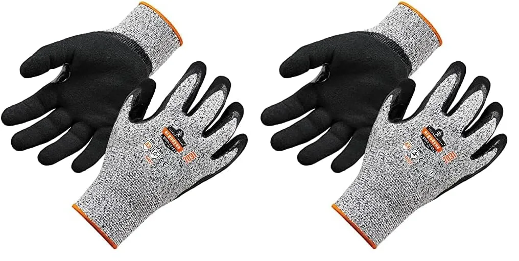 Ergodyne Nitrile Coated Work Gloves, Cut Resistant Level A3, Grip For Wet or Dry Enviroments, ProFlex 7031,Gray