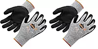 Ergodyne Nitrile Coated Work Gloves, Cut Resistant Level A3, Grip For Wet or Dry Enviroments, ProFlex 7031,Gray