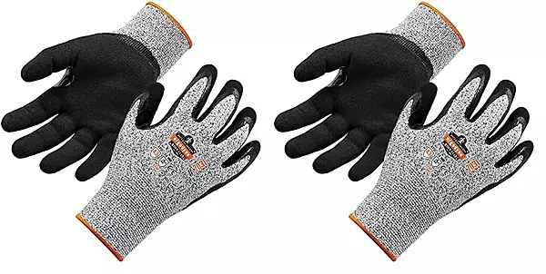Ergodyne Nitrile Coated Work Gloves, Cut Resistant Level A3, Grip For Wet or Dry Enviroments, ProFlex 7031,Gray