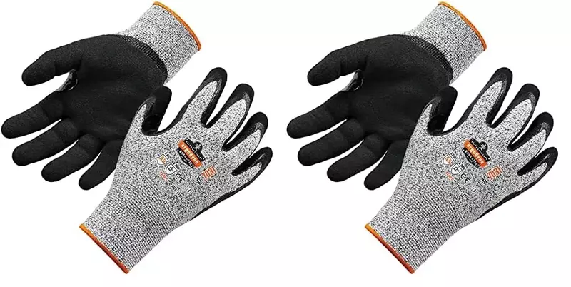 Ergodyne Nitrile Coated Work Gloves, Cut Resistant Level A3, Grip For Wet or Dry Enviroments, ProFlex 7031,Gray