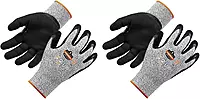 Ergodyne Nitrile Coated Work Gloves, Cut Resistant Level A3, Grip For Wet or Dry Enviroments, ProFlex 7031,Gray