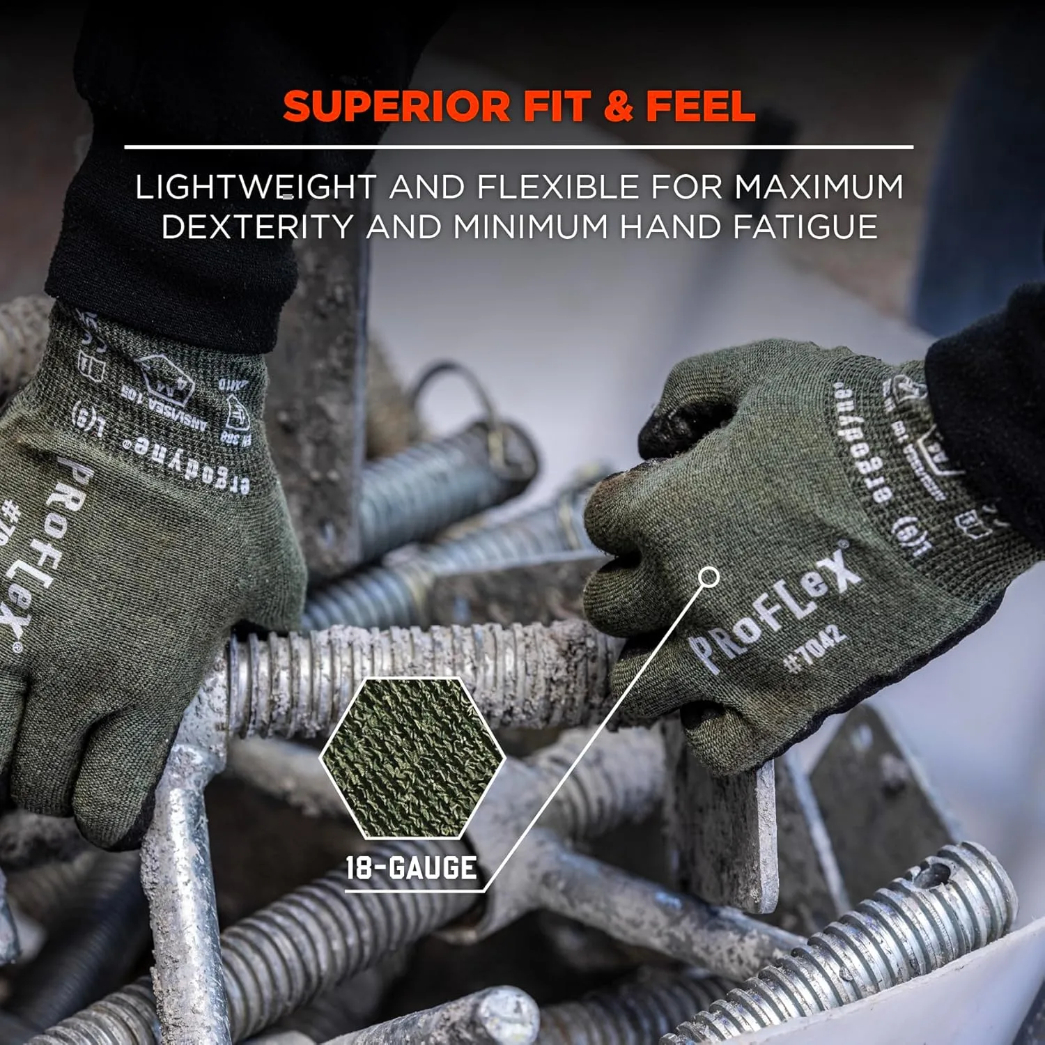 Ergodyne ProFlex 7042 Nitrile Coated Cut-Resistant Work Gloves