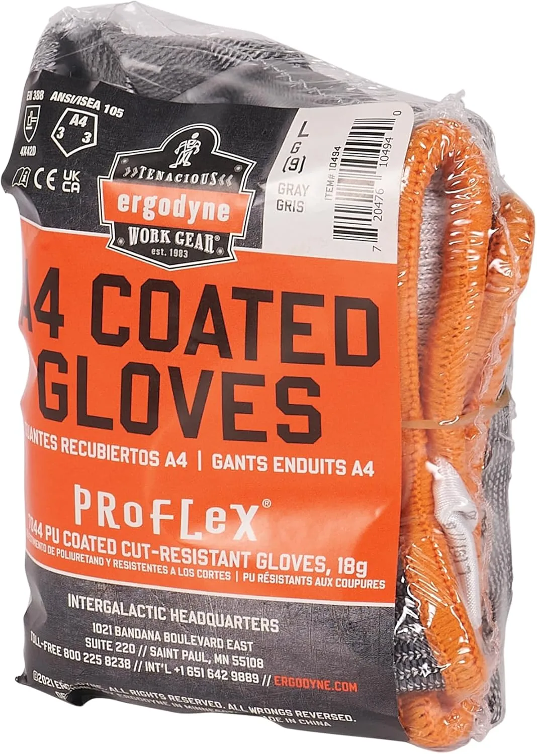 Ergodyne ProFlex 7044 PU-Coated Cut-Resistant Work Gloves