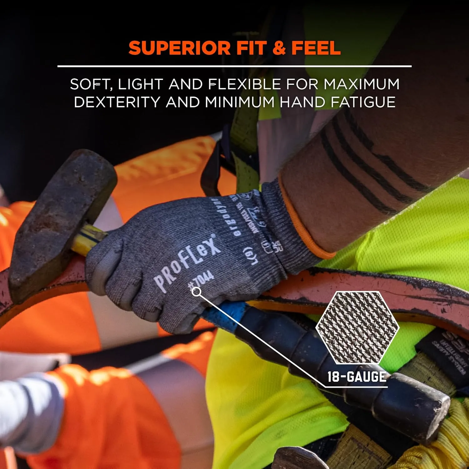 Ergodyne ProFlex 7044 PU-Coated Cut-Resistant Work Gloves