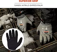Ergodyne ProFlex 7501 Coated Waterproof Winter Work Gloves, Sandy Nitrile Coated Palms, Thermal Fleece Lining