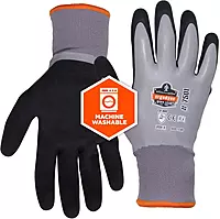 Ergodyne ProFlex 7501 Coated Waterproof Winter Work Gloves, Sandy Nitrile Coated Palms, Thermal Fleece Lining