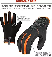 ProFlex 812 Work Glove, Synthetic Leather Palm, Breathable Comfort, Medium, Black