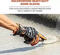 ProFlex 812 Work Glove, Synthetic Leather Palm, Breathable Comfort, Medium, Black