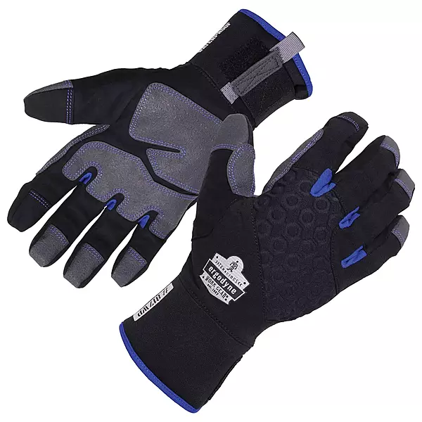 Ergodyne ProFlex 817WP Waterproof Work Gloves, Thermal Insulated, Touchscreen, Reinforced Palms Black