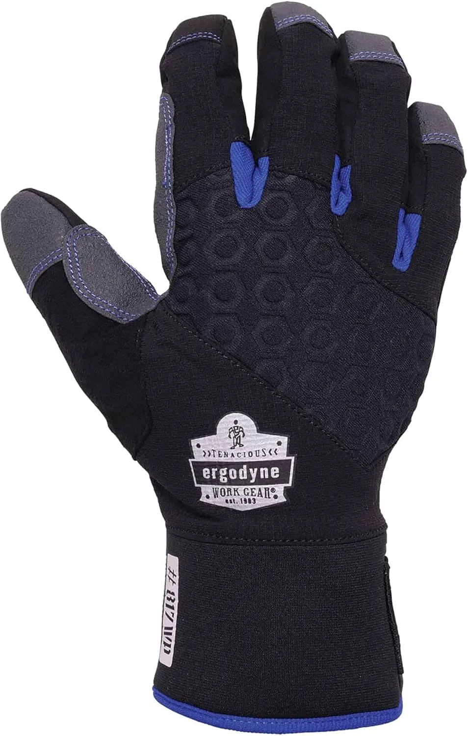 Ergodyne ProFlex 817WP Waterproof Work Gloves, Thermal Insulated, Touchscreen, Reinforced Palms Black