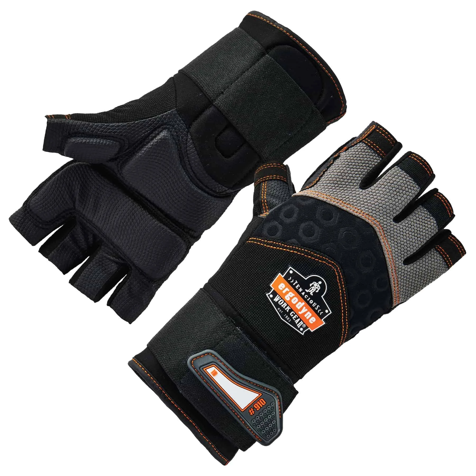 ERGODYNE ProFlex 910 Half-Finger Impact Work Gloves