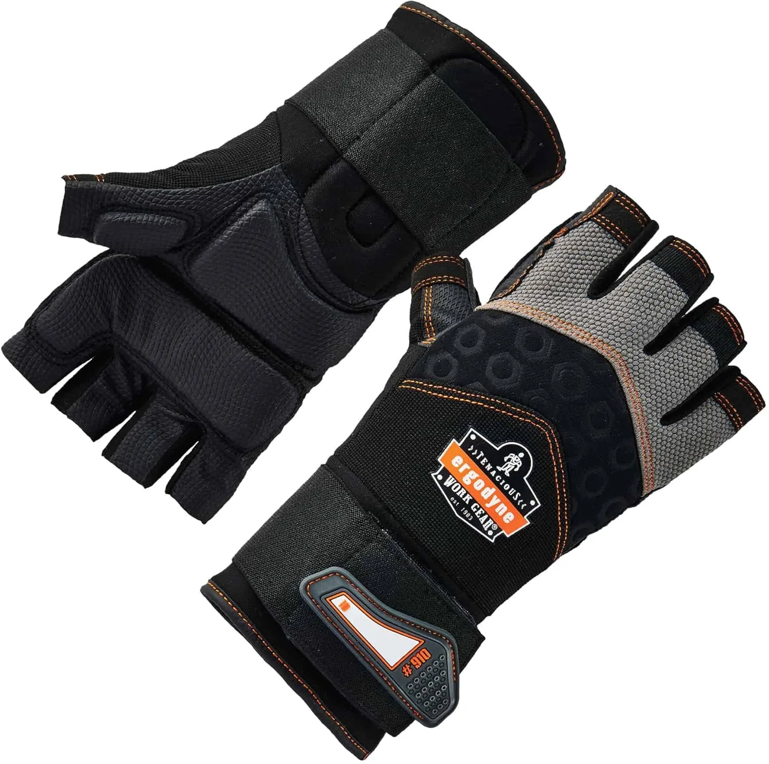 ERGODYNE ProFlex 910 Half-Finger Impact Work Gloves