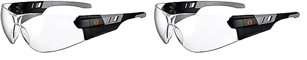 Ergodyne - 59103 Skullerz SAGA Frameless Safety Glasses, Anti Fog Clear Lens Matte Black (Pack of 2) Matte Black Frame