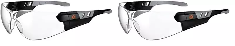Ergodyne - 59103 Skullerz SAGA Frameless Safety Glasses, Anti Fog Clear Lens Matte Black (Pack of 2) Matte Black Frame