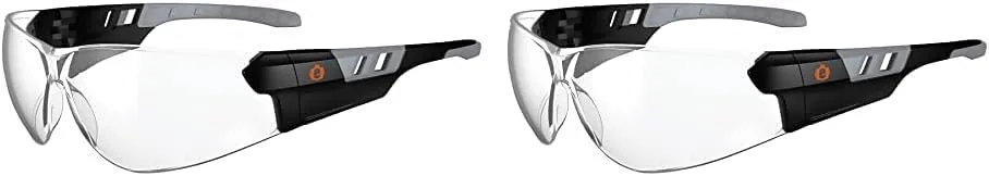 Ergodyne - 59103 Skullerz SAGA Frameless Safety Glasses, Anti Fog Clear Lens Matte Black (Pack of 2) Matte Black Frame