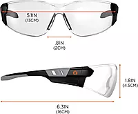 Ergodyne - 59103 Skullerz SAGA Frameless Safety Glasses, Anti Fog Clear Lens Matte Black (Pack of 2) Matte Black Frame