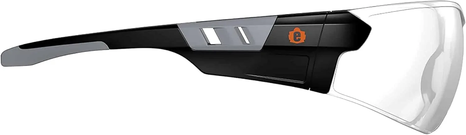 Ergodyne - 59103 Skullerz SAGA Frameless Safety Glasses, Anti Fog Clear Lens Matte Black (Pack of 2) Matte Black Frame