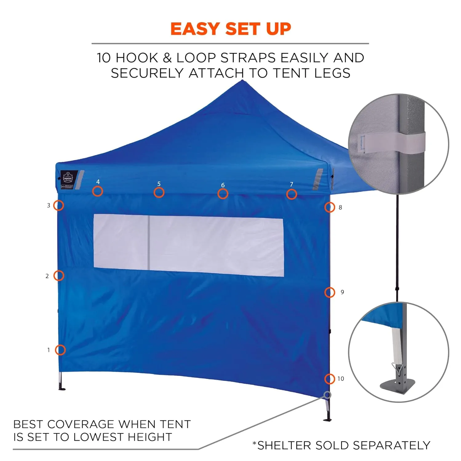 ERGODYNE SHAX 6092 Pop-Up Tent Sidewall with Mesh Window