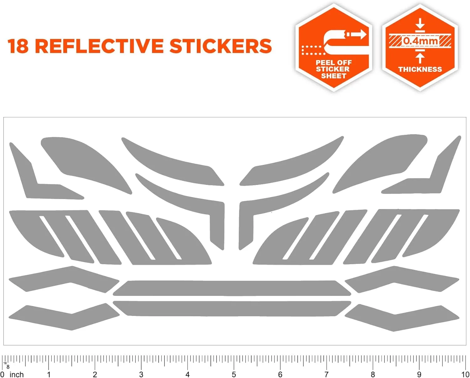 Ergodyne Skullerz 8961 Reflective Hard Hat Stickers, Safety Helmet Strips - Pack of 2