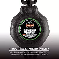 Ergodyne - 19300 Squids 3000 Retractable Lanyard with Carabiner Mount and Attachment End, Tool Weight Capacity 1 lbs,Black