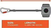 Ergodyne Squids 3002 Retractable Tool Lanyard with Locking Carabiner, Straps to Attach to Belt or Harness, Gray, Standard