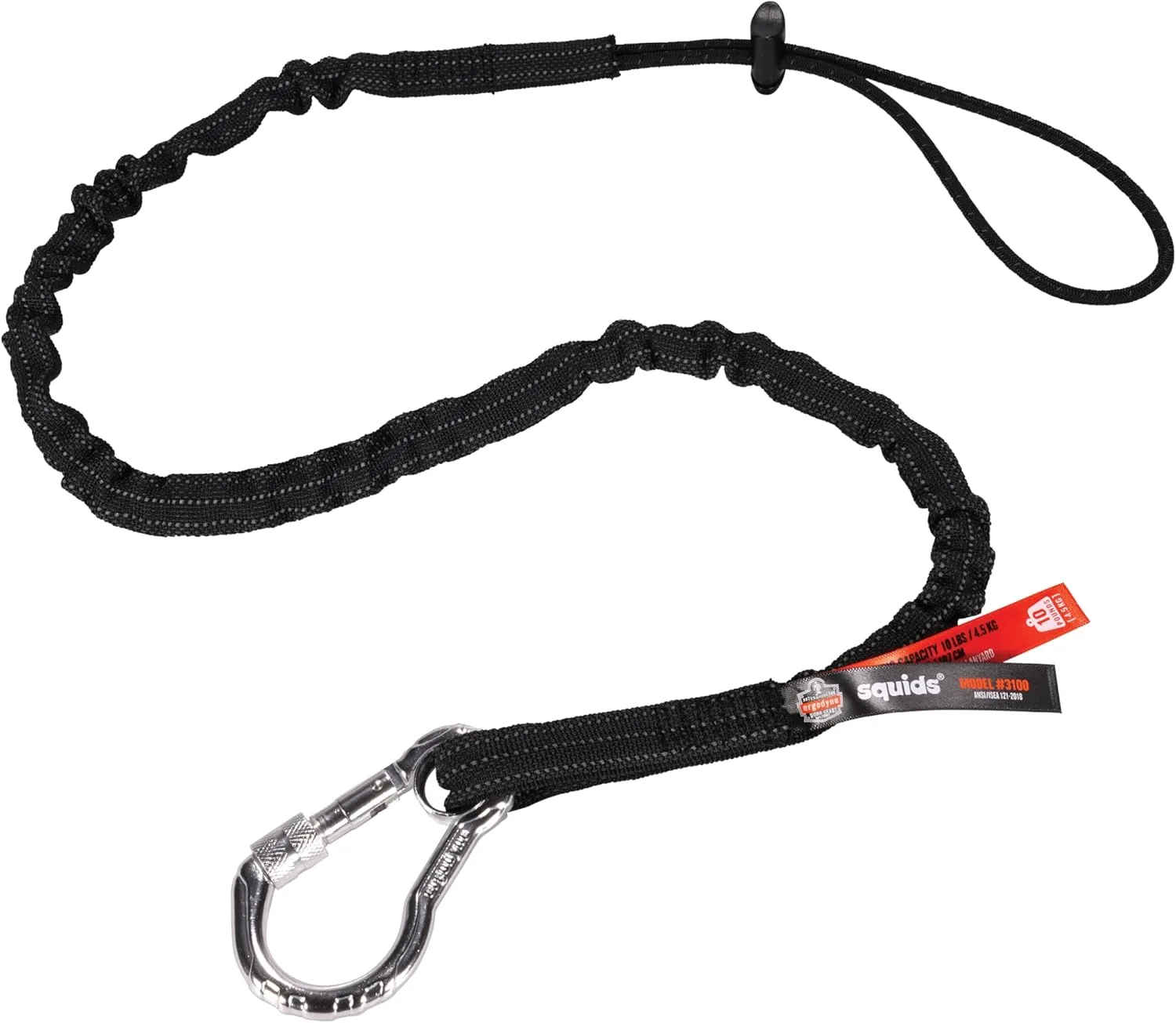 Ergodyne Squids 3100 Tool Lanyard with Single Carabiner and Adjustable Loop End