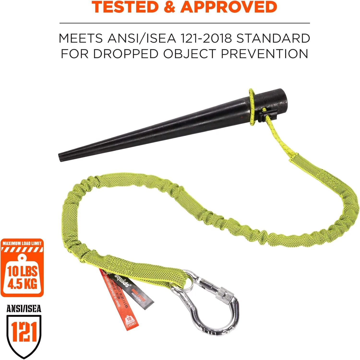 Ergodyne Squids 3100 Tool Lanyard with Single Carabiner and Adjustable Loop End