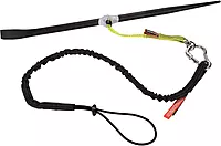 Ergodyne Squids 3100 Tool Lanyard with Single Carabiner and Adjustable Loop End, Standard Length Black