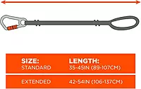 Ergodyne Squids 3100 Tool Lanyard with Single Carabiner and Adjustable Loop End, Standard Length Black