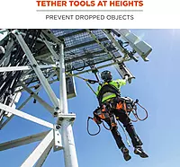 Ergodyne Squids 3100 Tool Lanyard with Single Carabiner and Adjustable Loop End, Standard Length Black