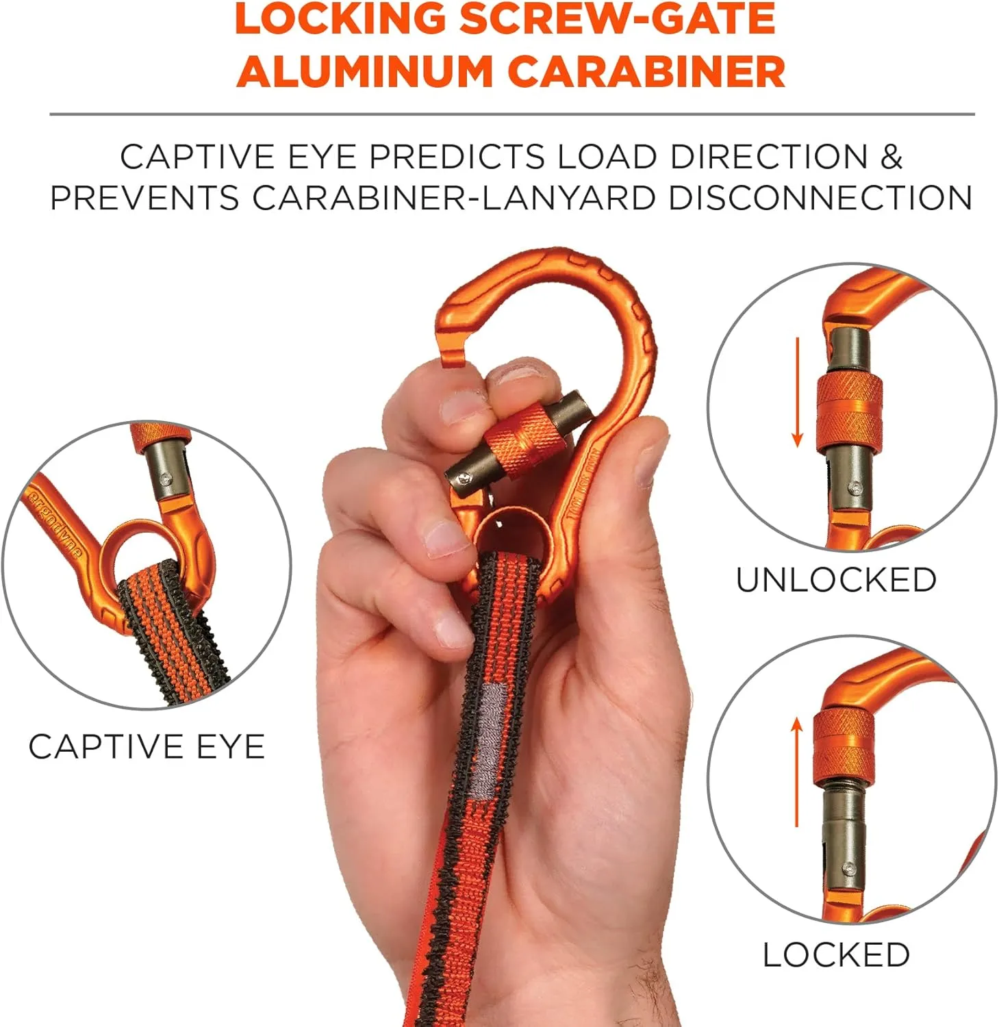 Ergodyne Squids 3104F(x) Tool Tethering Lanyard with Cinch Loop End, 10lbs