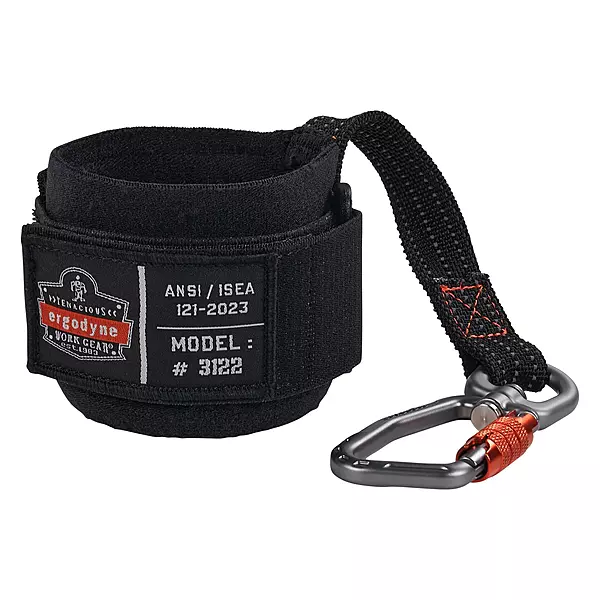 Ergodyne Squids 3122 Wrist Tool Lanyard, Carabiner Tool Tethering Attachment, Tool Weight Rating 5lbs