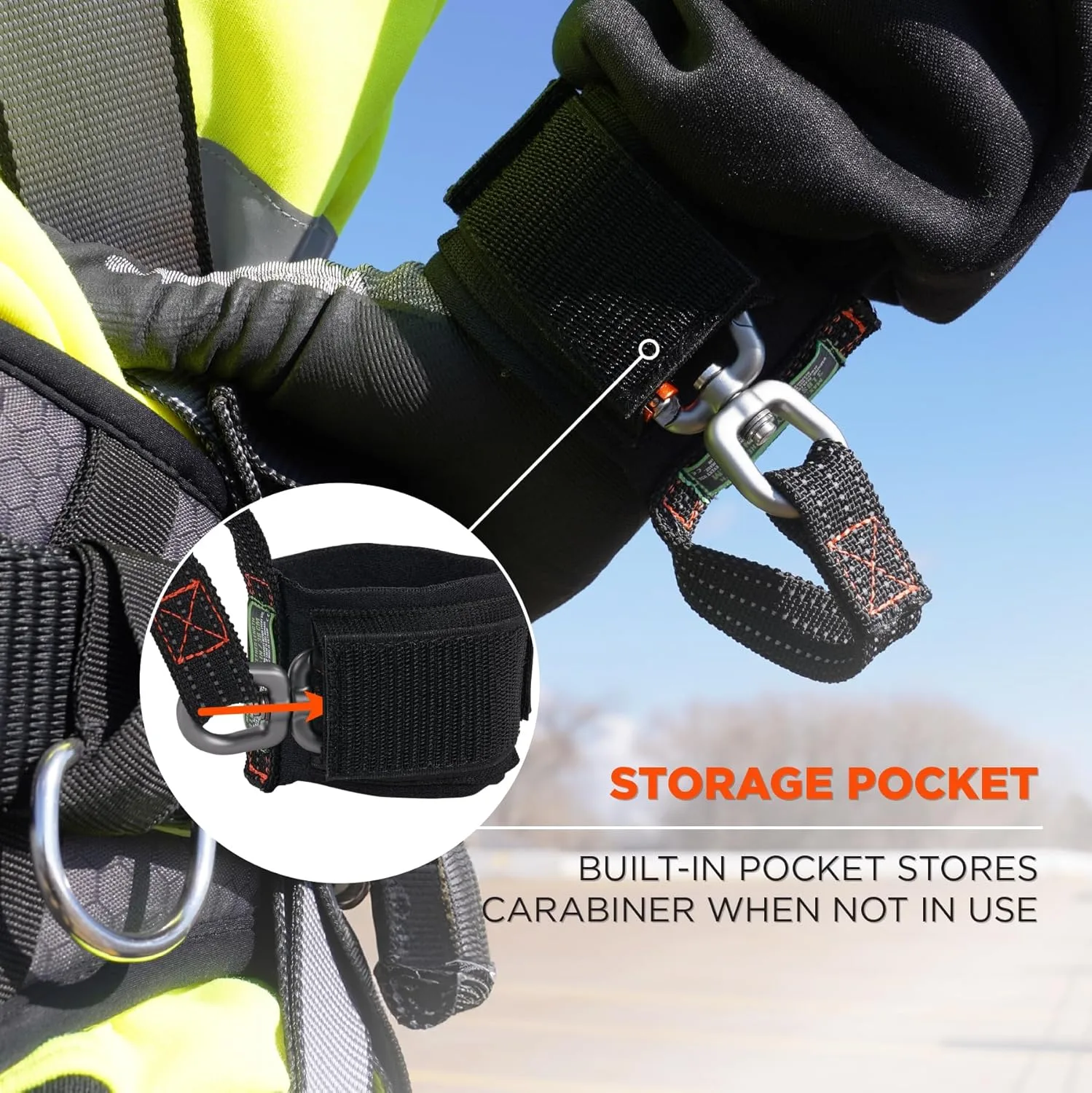 Ergodyne Squids 3122 Wrist Tool Lanyard, Carabiner Tool Tethering Attachment, Tool Weight Rating 5lbs
