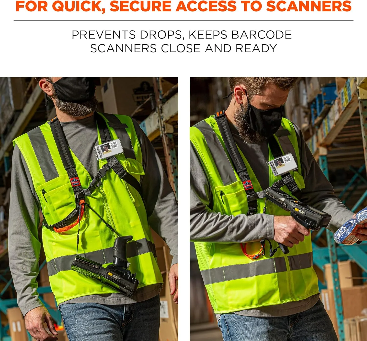 Ergodyne Squids 3138 Padded Barcode Scanner Harness and Lanyard