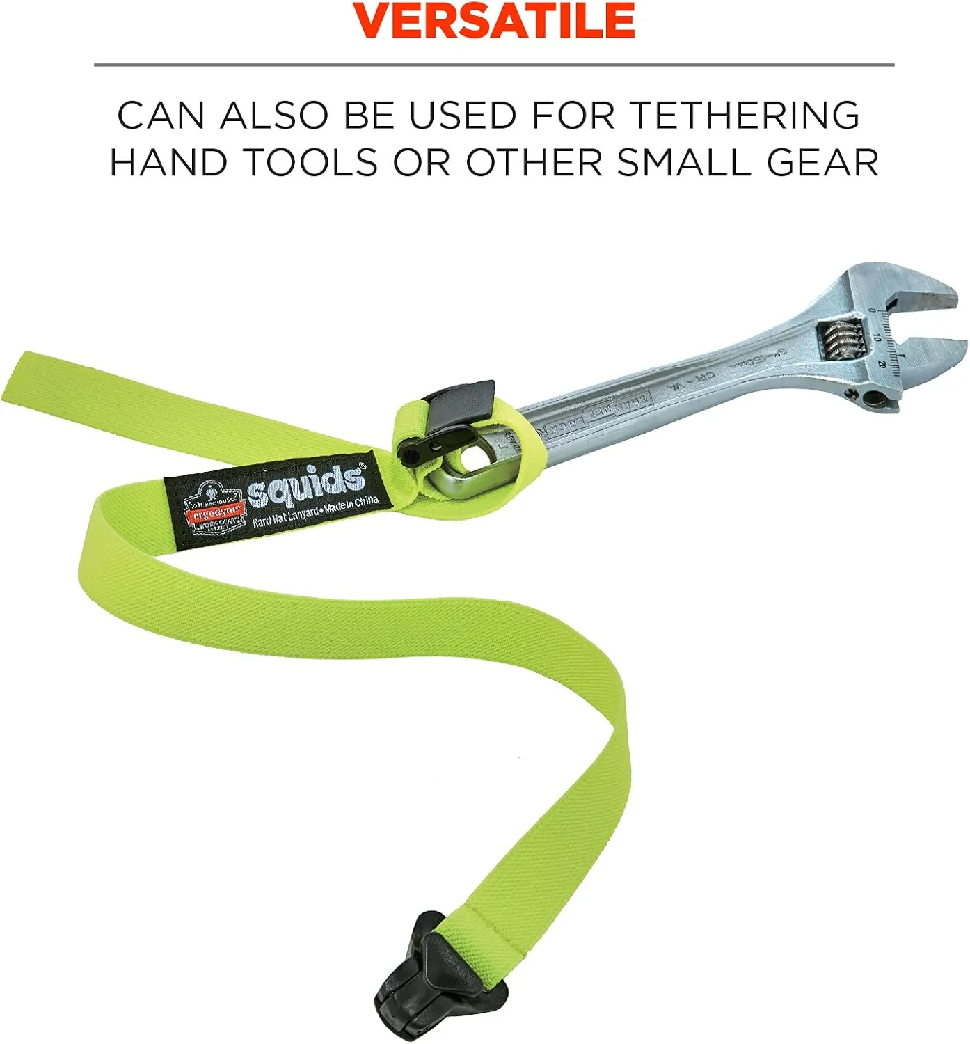 Ergodyne Squids 3155 Lanyard with Clamp End, Easily Attaches to Hard Hat, Tools or Small Valuables