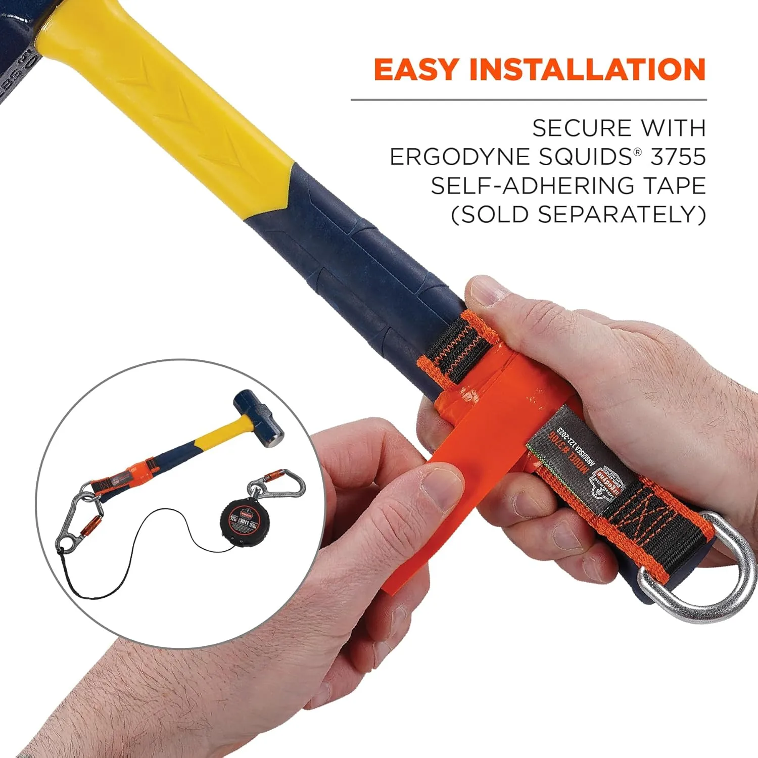Ergodyne Squids 3706 Tool Tethering Attachment for Hand Tools, 5lbs Weight Rating, 3-Pack