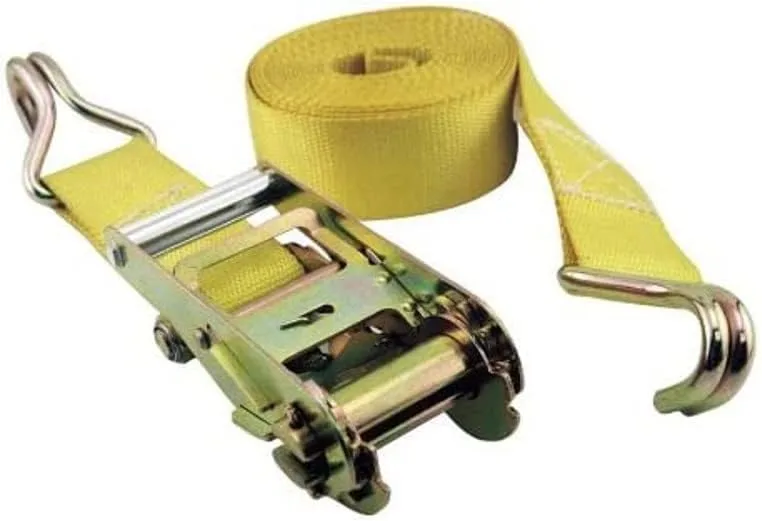 Erickson 52300 Yellow 2" x 15' Medium Duty Ratcheting Tie-Down Strap
