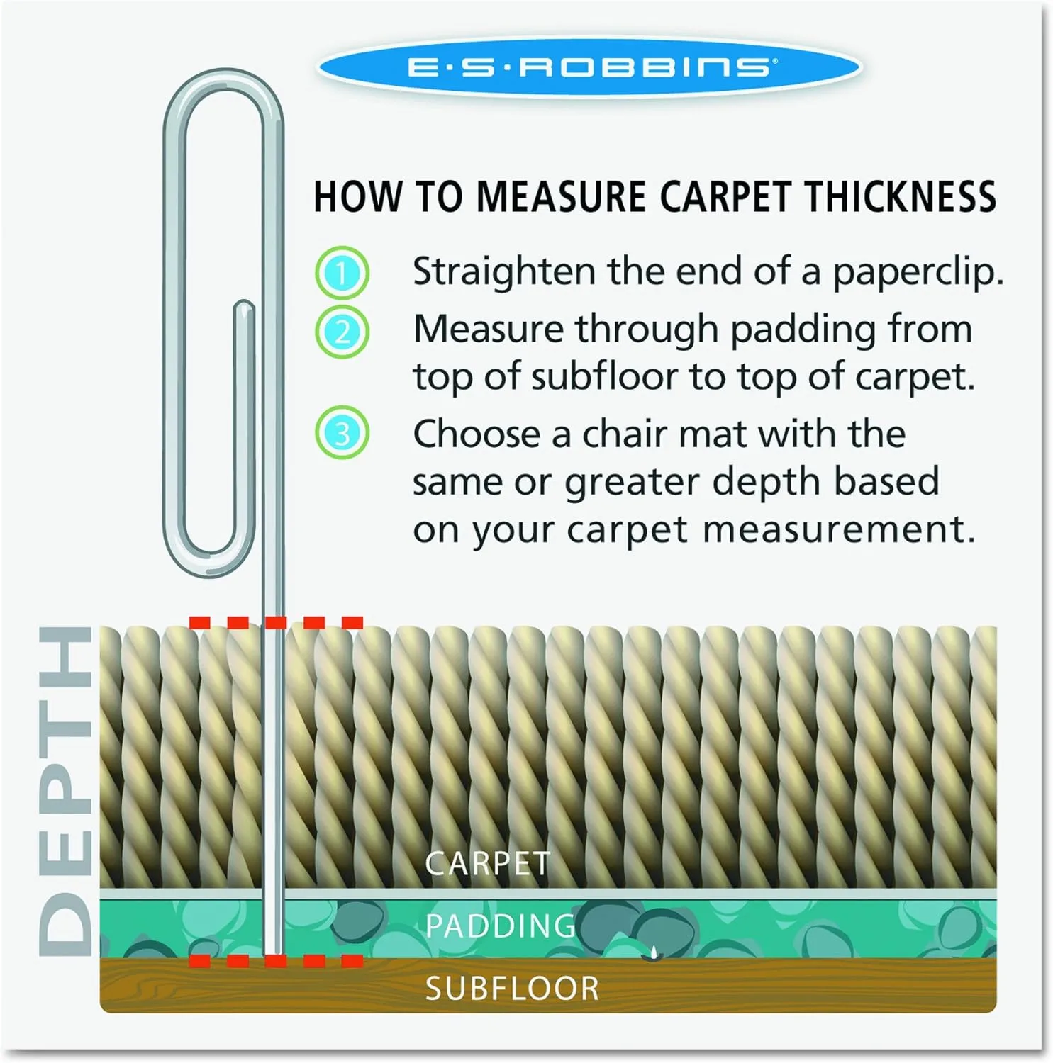 Carpet Chair Mats for Low Pile, 45-Inch by 53-Inch with Lip, Clear Vinyl Lip (25 x 12) 45" x 53" Crystal Edge