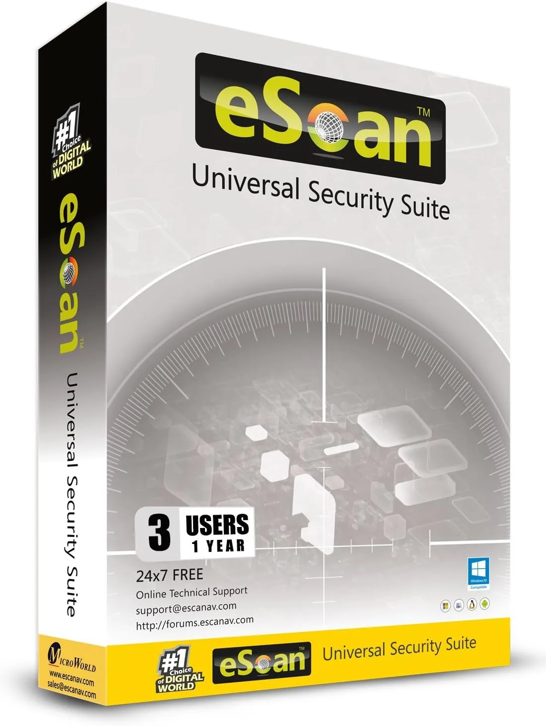 eScan Universal Security Suite Internet Security Includes Parental Control PC Cloud Backup Dark Web Monitoring Complete