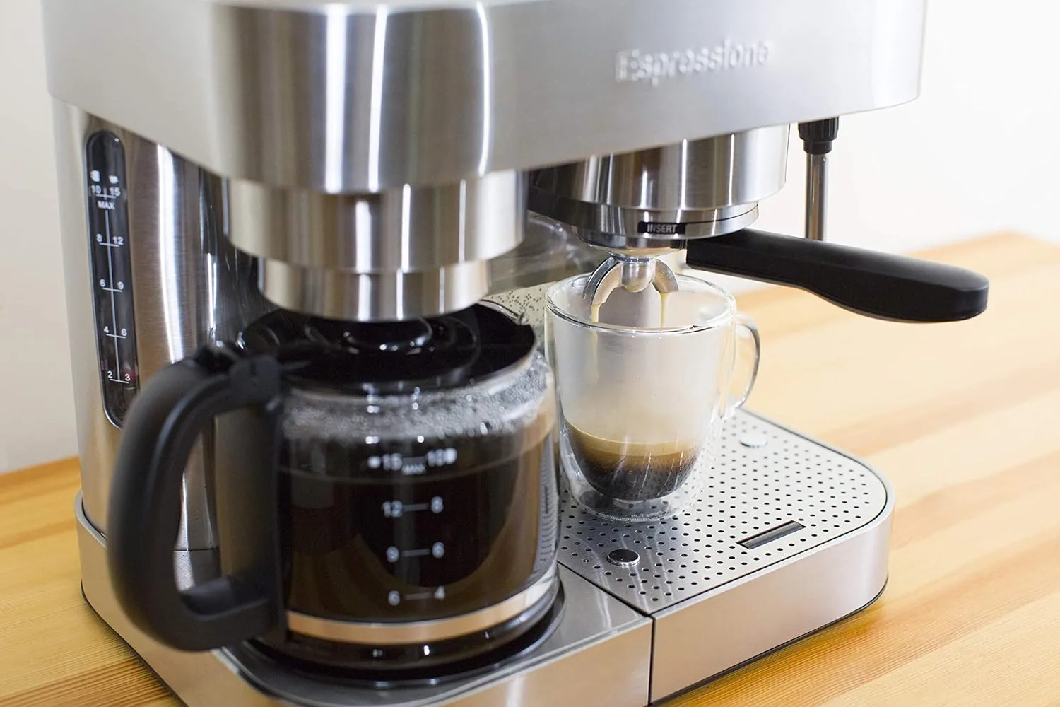 Espressione 10-Cup Combination Pump Espresso Machine, Stainless Steel
