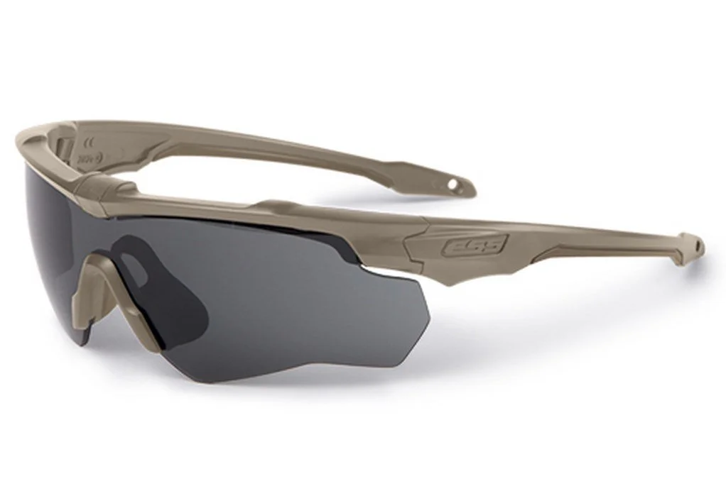 ESS Crossblade Series Eyeshield (Tan, Smoke Gray/Clear)