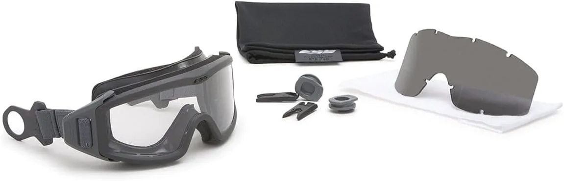 ESS Eyewear 740-0516 Profile Pivot Goggle - Gray w/1 Clear lens & 1 Smoke Gray lens