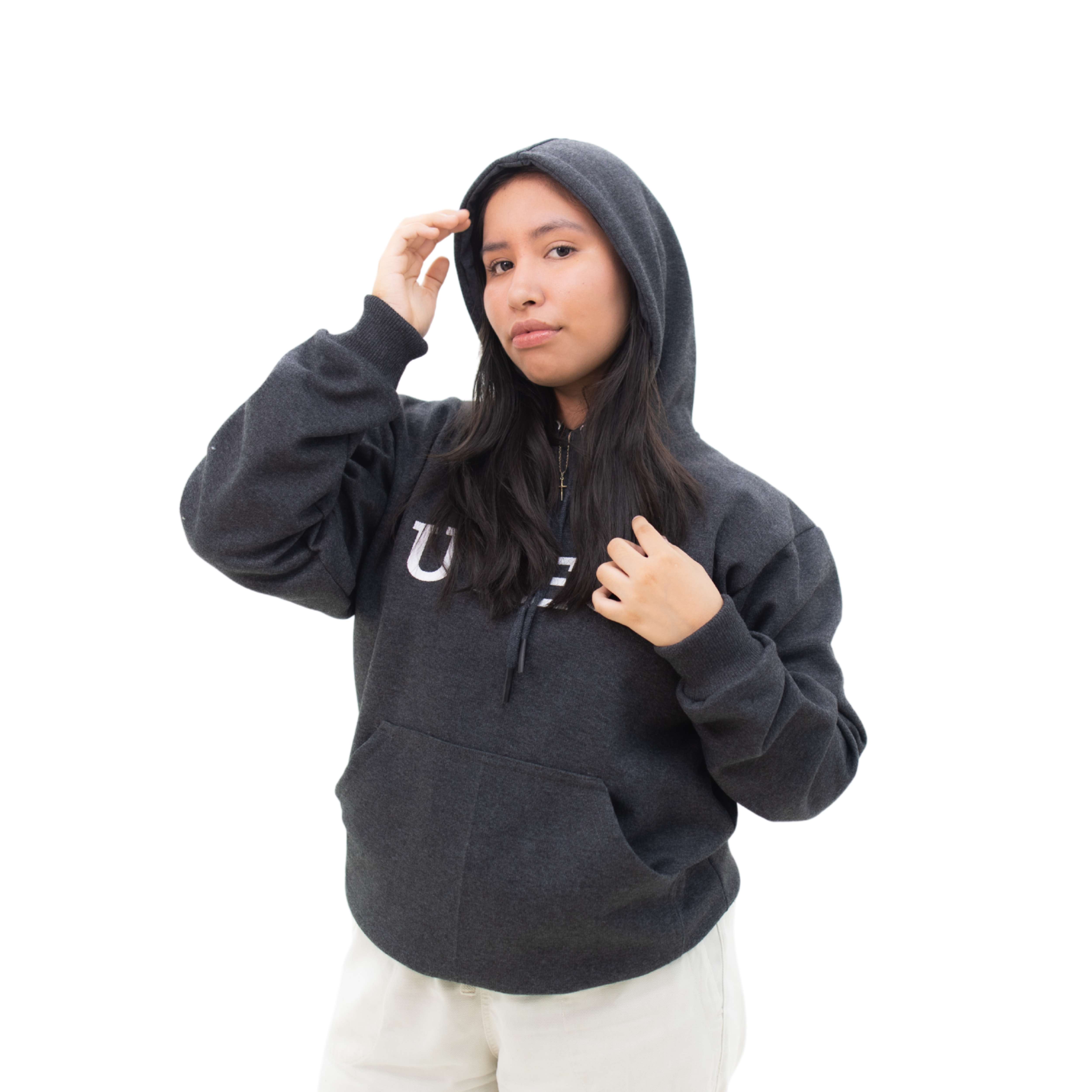 Polera gris con capucha Unisex Polera gris con capucha Unisex